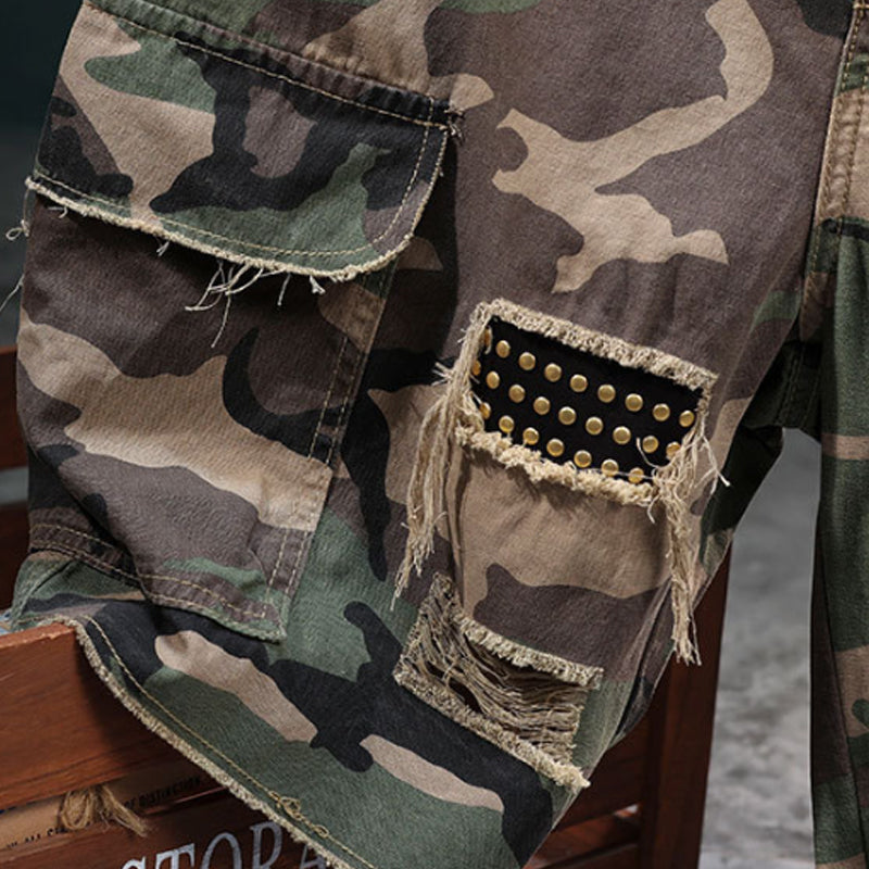 Icone™ CamoShorts: Casual Camouflage Cargo Sommerstil Shorts Til Mænd