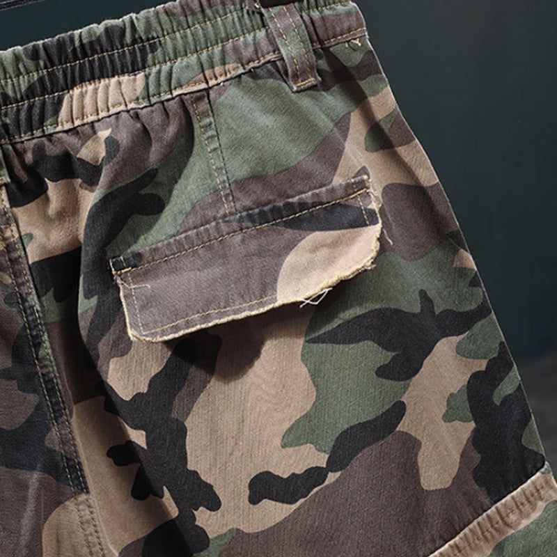 Icone™ CamoShorts: Casual Camouflage Cargo Sommerstil Shorts Til Mænd