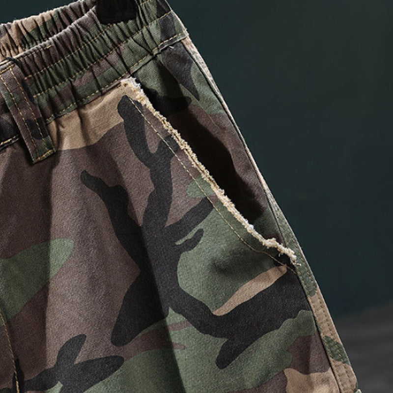 Icone™ CamoShorts: Casual Camouflage Cargo Sommerstil Shorts Til Mænd