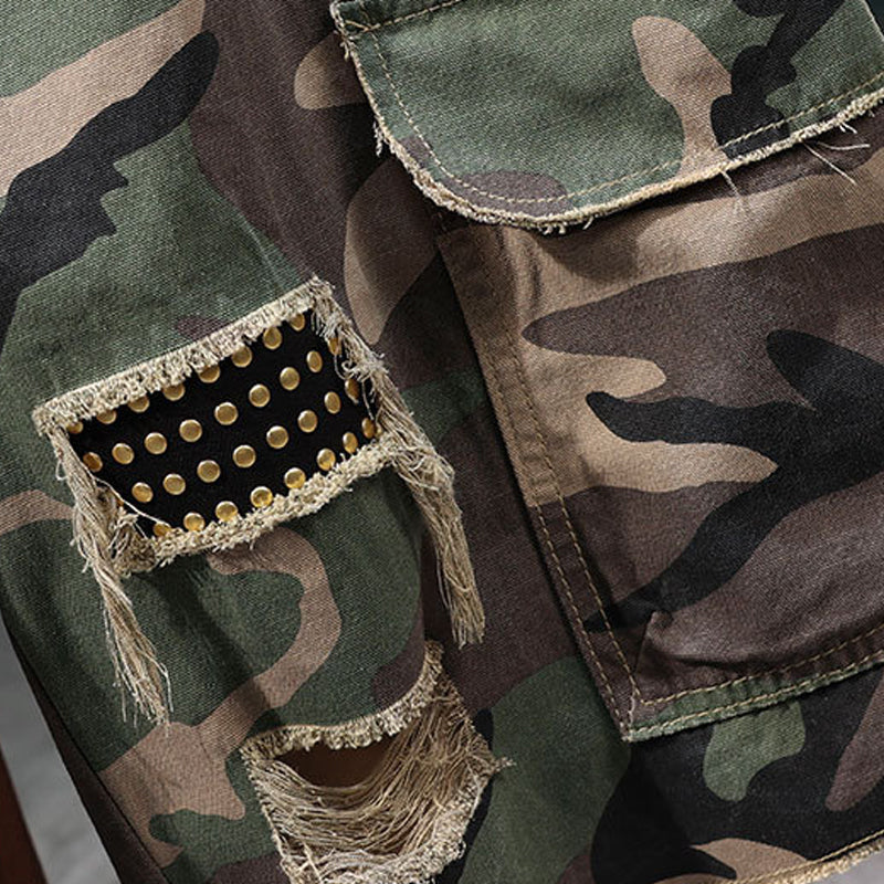 Icone™ CamoShorts: Casual Camouflage Cargo Sommerstil Shorts Til Mænd