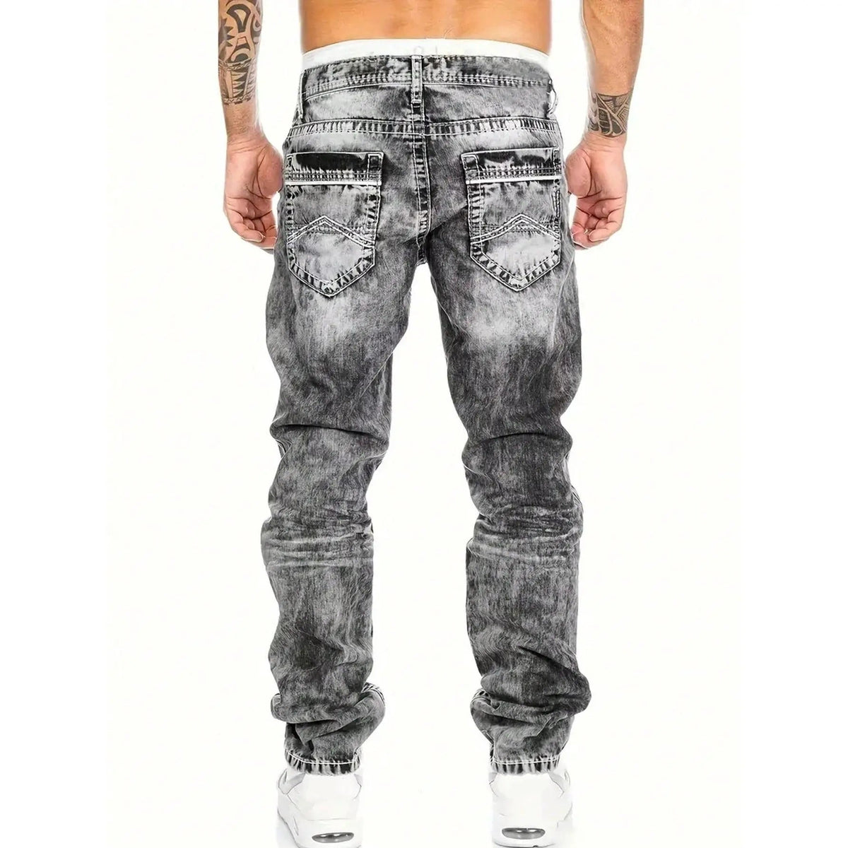 Icone™ WashedJeans: Casual Streetwear Vaskede Stil Jeans til Mænd