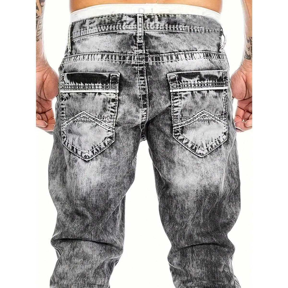 Icone™ WashedJeans: Casual Streetwear Vaskede Stil Jeans til Mænd