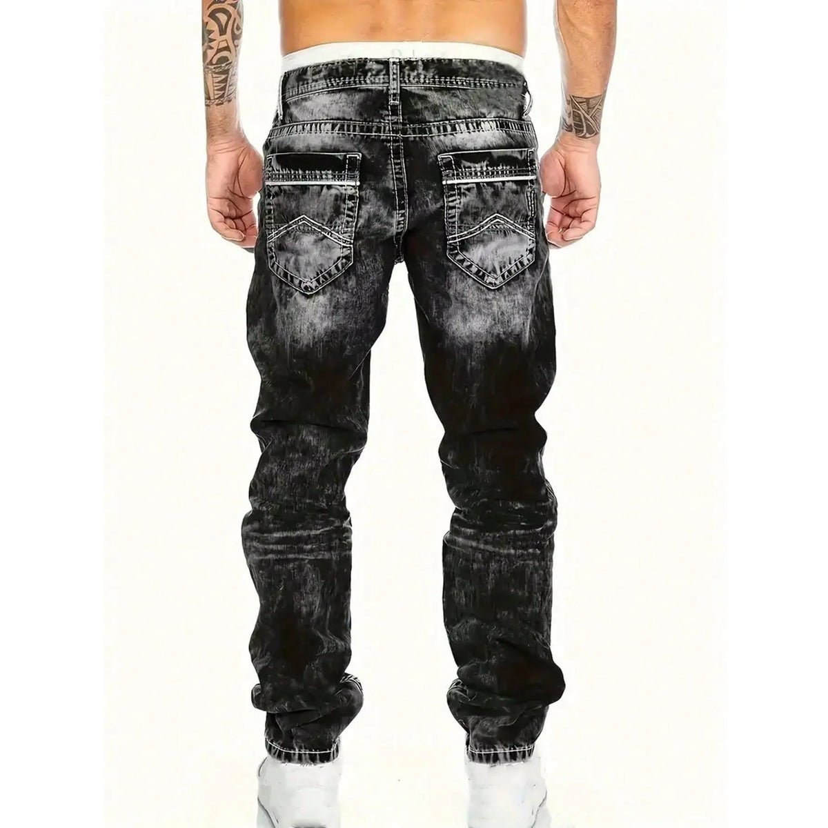 Icone™ WashedJeans: Casual Streetwear Vaskede Stil Jeans til Mænd