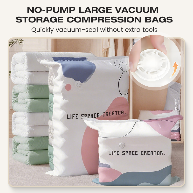 SqueezeBag 1+1 GRATIS - Vakuumopbevaring Kompression Uden Pumpe Squeeze Bag