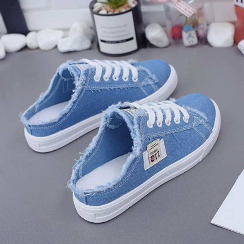 Happy™ DenimSneakers: Nem Slip-On Komfortable Denim Inspirerede Sneakers