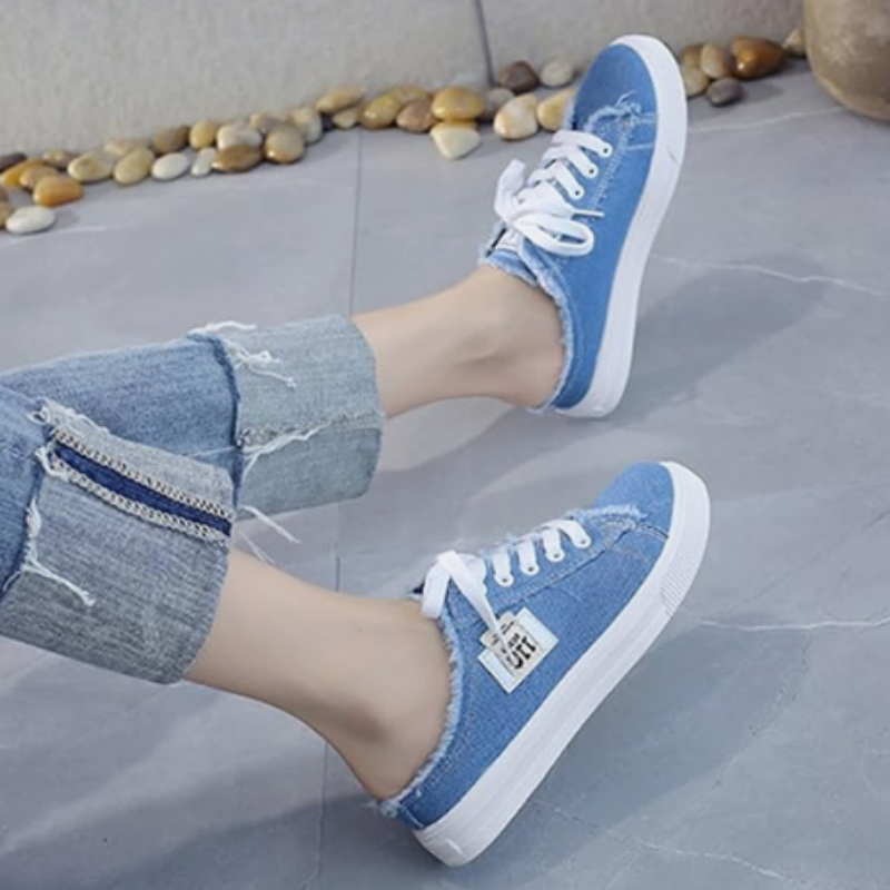 Happy™ DenimSneakers: Nem Slip-On Komfortable Denim Inspirerede Sneakers