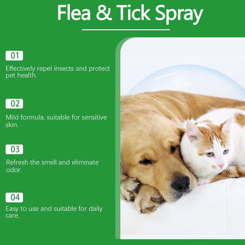 DogCatFri™ PetCare: Mildt, Let At Bruge Hurtigt Lopper- Og Flåtspray Dyrepleje