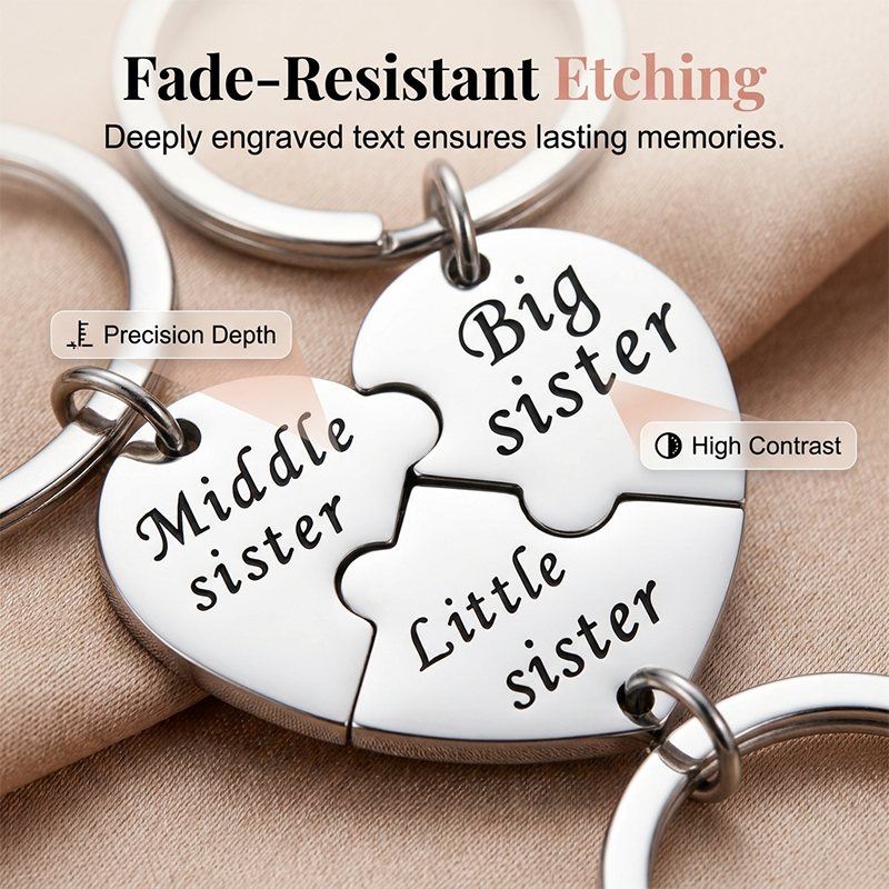 SisterhoodKeychain 1+1 GRATIS - Tre-Delt Søsterskabs Sammenflettet Nøglering