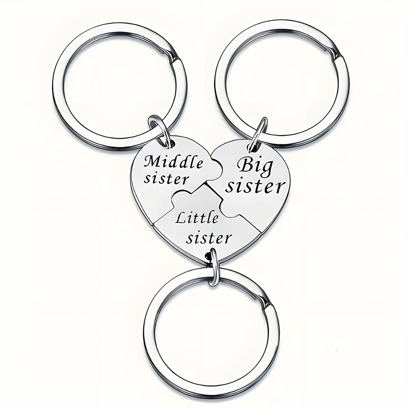 SisterhoodKeychain 1+1 GRATIS - Tre-Delt Søsterskabs Sammenflettet Nøglering
