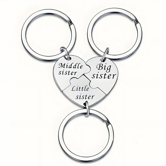 SisterhoodKeychain 1+1 GRATIS - Tre-Delt Søsterskabs Sammenflettet Nøglering