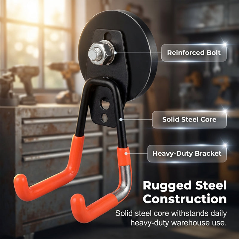 GlideHold® DoubleHook: Heavy Duty Multifunktionel Magnetisk Dobbelkrog