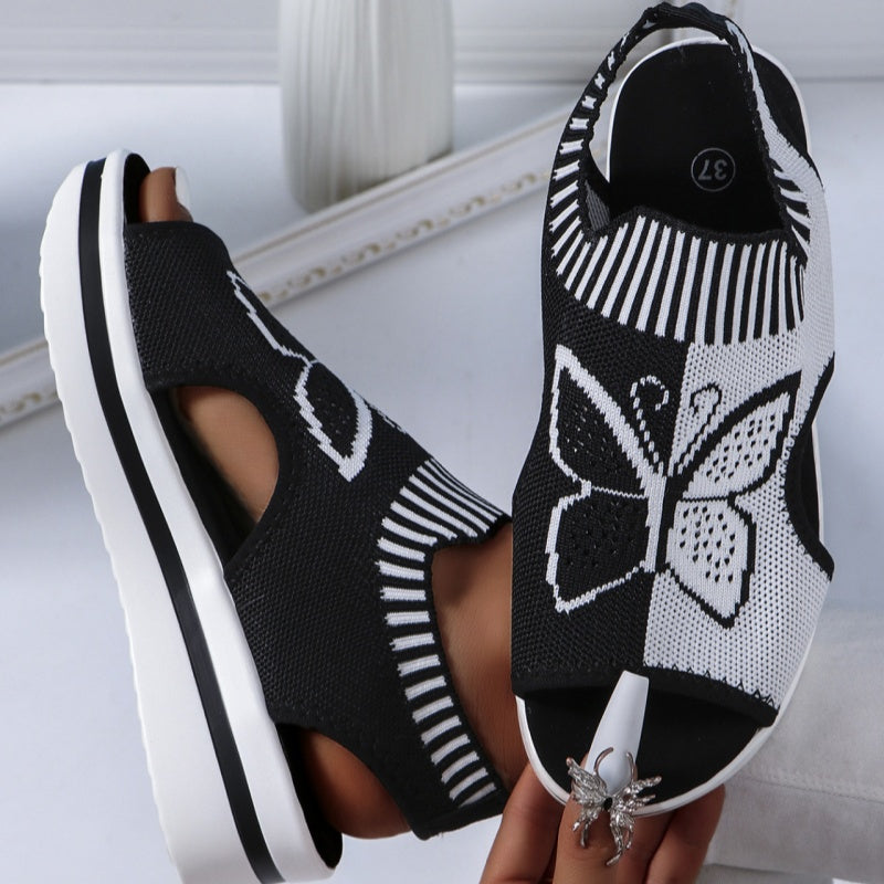 Happy™ ButterflySandals: Kvinders Casual Peep-Toe Sandaler Med Sommerfugle Design