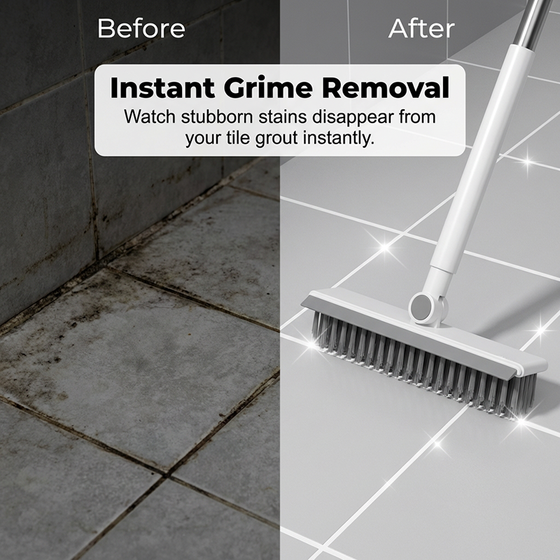 Cleaner Pro° CleanBrush: Multifunktionel Langt Håndtag Børste Og Squeegee Rengøringsværktøj