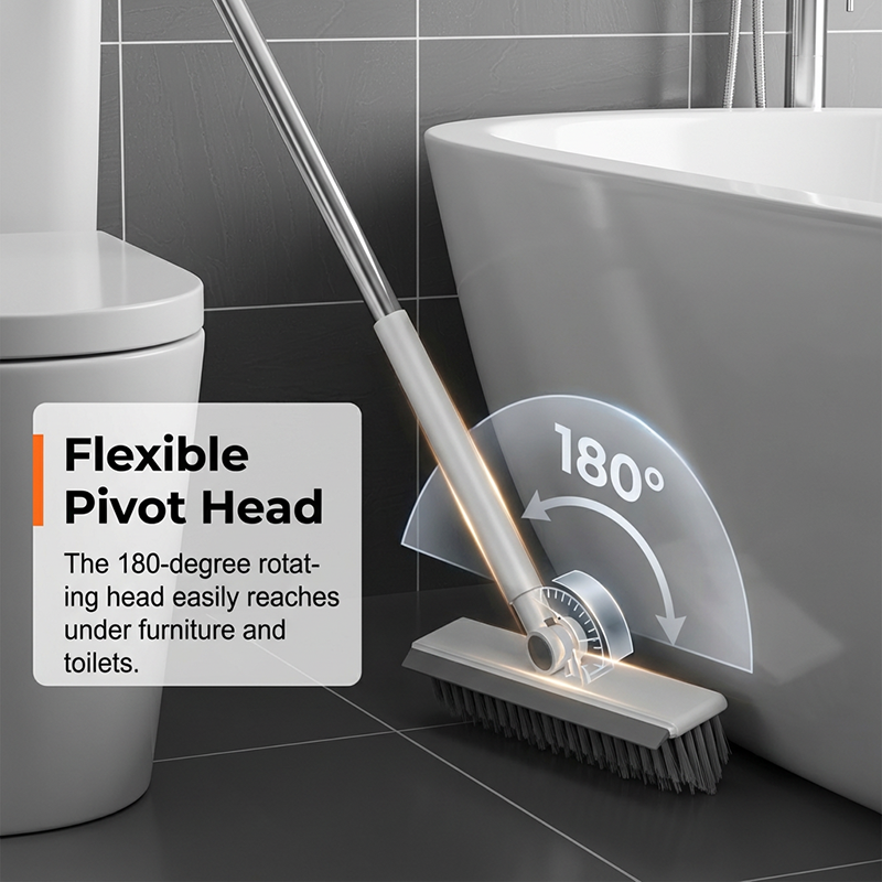 Cleaner Pro° CleanBrush: Multifunktionel Langt Håndtag Børste Og Squeegee Rengøringsværktøj