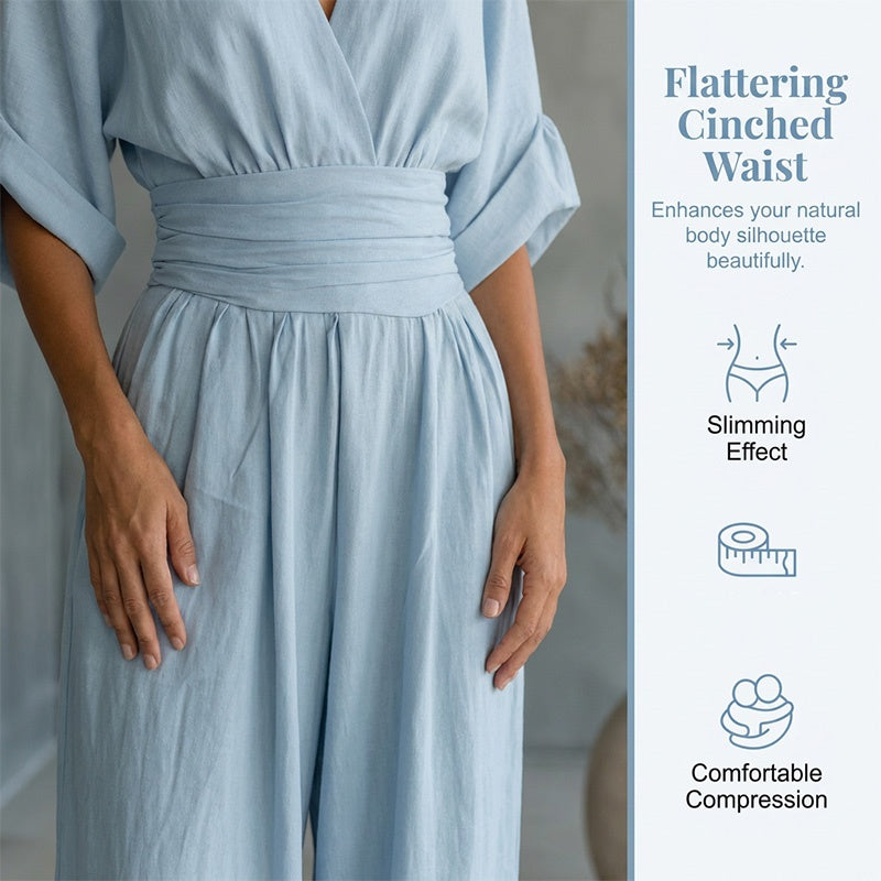 Icone™ ChicJumpsuit: Elegant V-Hals og Løs Ben Chic Jumpsuit