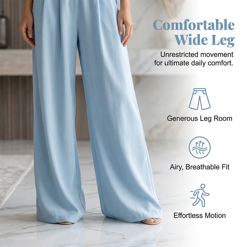 Icone™ ChicJumpsuit: Elegant V-Hals og Løs Ben Chic Jumpsuit