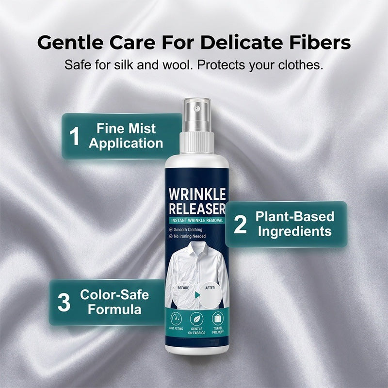 WrinkleSpray 1+1 GRATIS: Sikker Formel Øjeblikkelig Tøjkrøllefjerner Spray