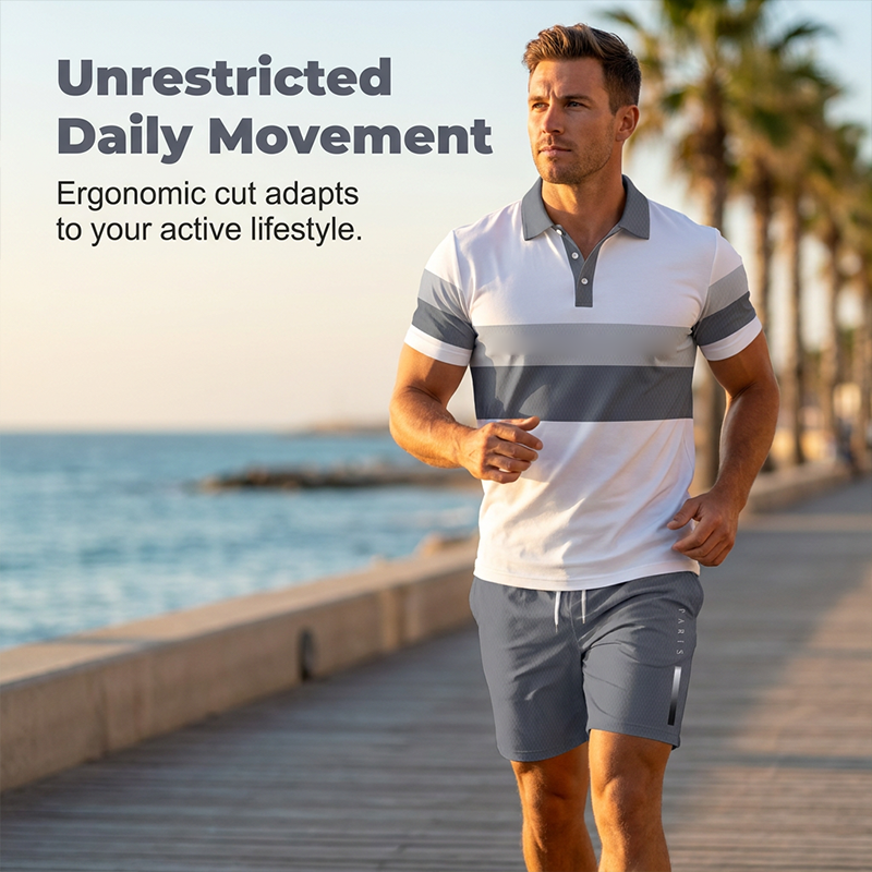 Icone™ SummerSet: Åndbar Casual Sommer Skjorte Og Shorts Sæt til Mænd