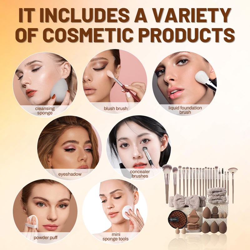 MakeupTools - Komplet Makeup Kit Kosmetiske Pensler og Blandingsværktøjer Sæt