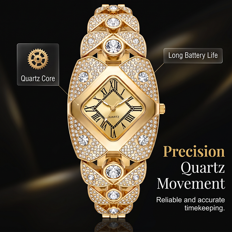 Jewelance™ CrystalWatch: Kvinders Elegante Kvarts Krystal Armbåndsur