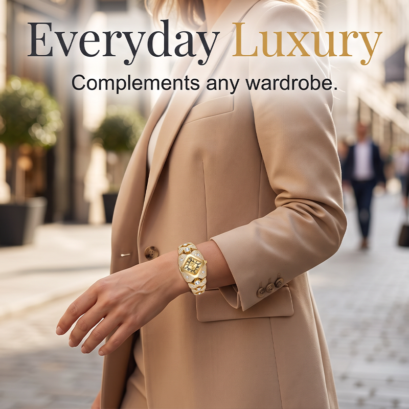 Jewelance™ CrystalWatch: Kvinders Elegante Kvarts Krystal Armbåndsur