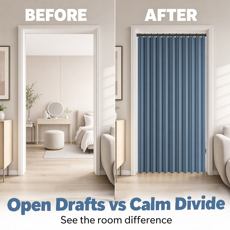 GlideHold® SpaceDivider: Pladsbesparende Gardindør Divider Uden Bor