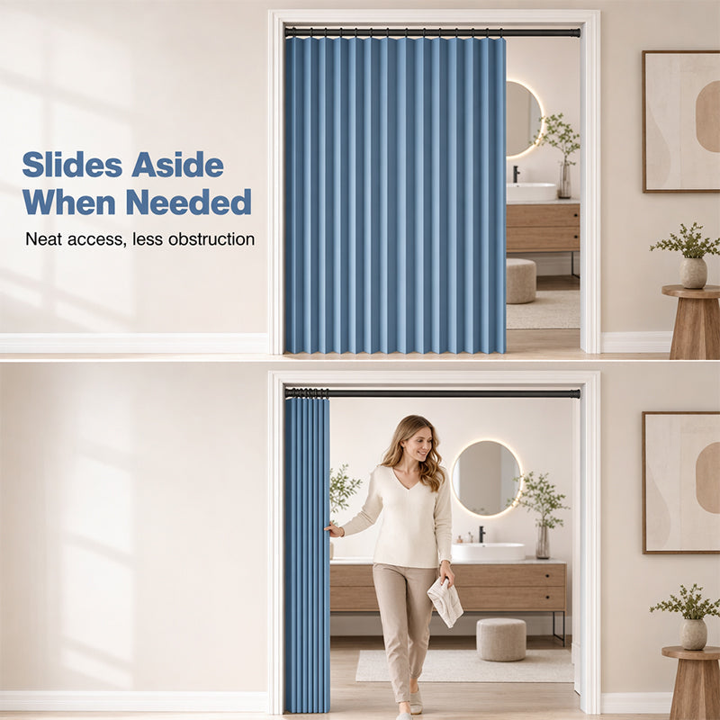 GlideHold® SpaceDivider: Pladsbesparende Gardindør Divider Uden Bor