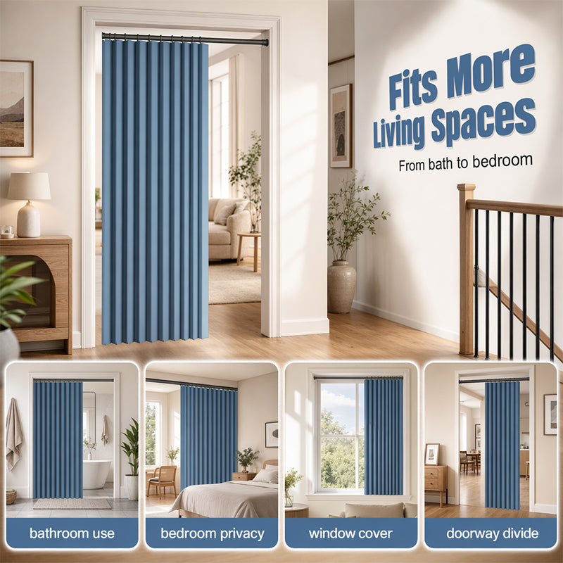 GlideHold® SpaceDivider: Pladsbesparende Gardindør Divider Uden Bor