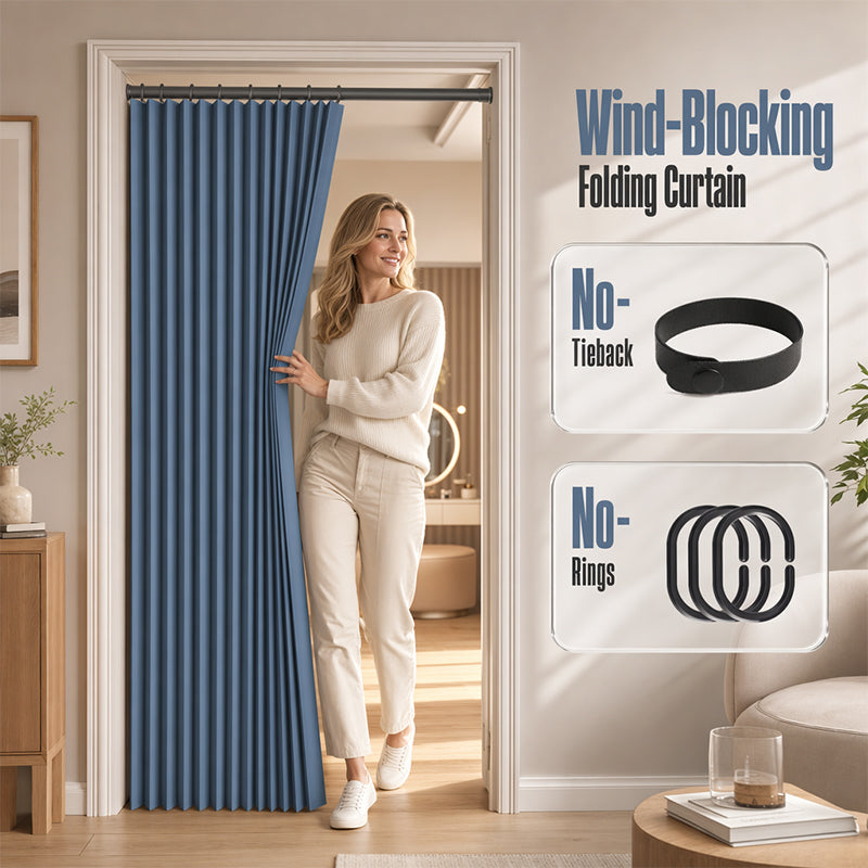 GlideHold® SpaceDivider: Pladsbesparende Gardindør Divider Uden Bor