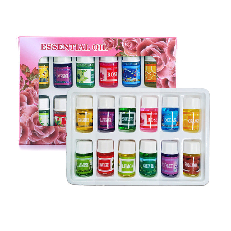 DiffuserSet: 12 Duftende Hjemmeparfume Diffuserolie Sæt Med Mini Luftfugter