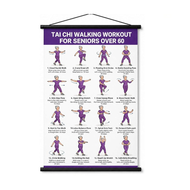 WorkoutPoster - Træningsplakat Guide Øvelser For Ældre