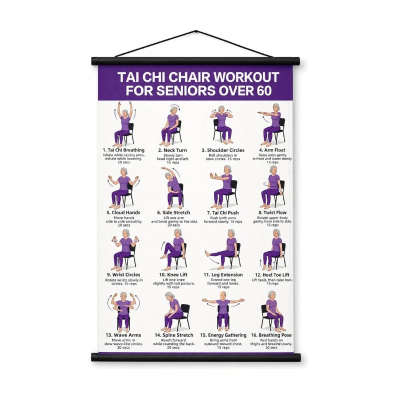 WorkoutPoster - Træningsplakat Guide Øvelser For Ældre