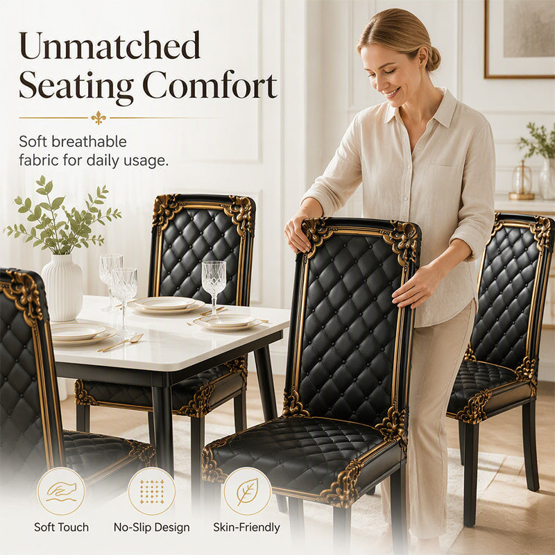 StretchyCover - Vaskbar Elegant Print Stræk Stolebetræk