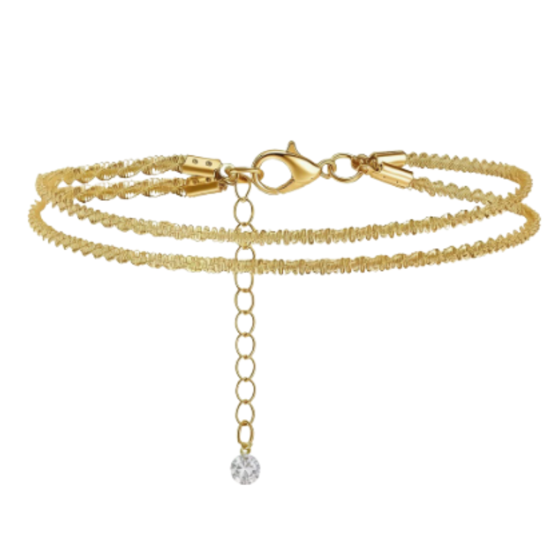 Jewelance™ LayeredAnklet 1+1 GRATIS - Delikat Funklende Lagdelt Elegant Ankelkæde