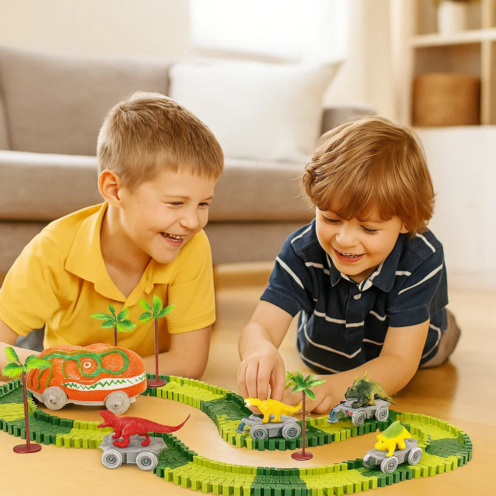 Kletshuts™ DinoTrack – Fleksibel Dino Spor Bygning Leg Sæt