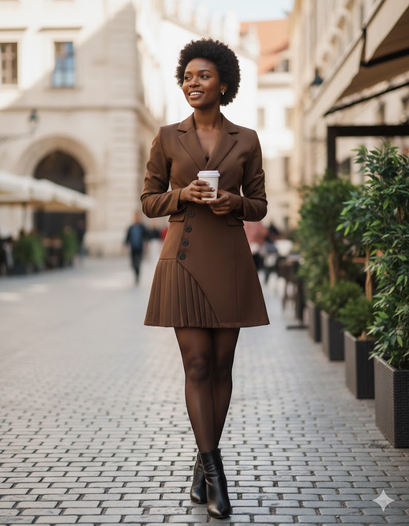 Icone™ BlazerDress: Kvinder Moderne Elegant Mini Revers Blazer Kjole