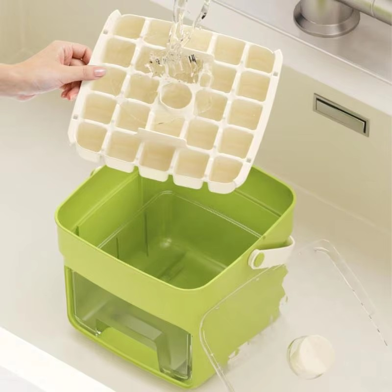 GlideHold® IceStorage - Nem Udløsning 2-Lags Isterningebakke Opbevaringsboks