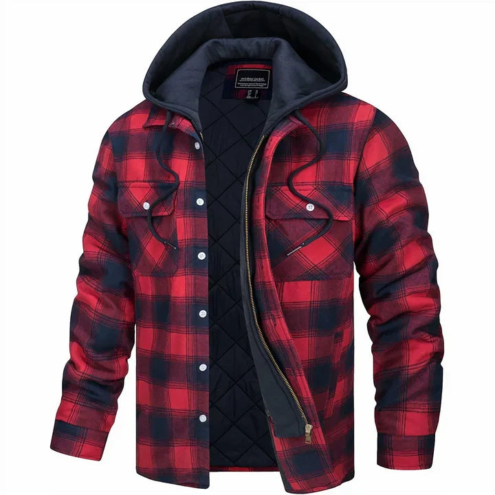 Icone™ PlaidJacket: Herre Stilfuld Huva Lynlås-Op Ternet Jakke