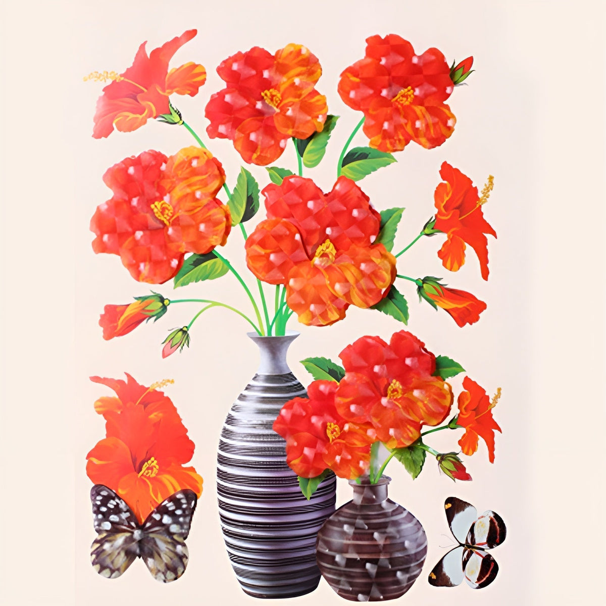 FloralSticker 2+2 GRATIS: Elegant Hus Indretning Selv Klæbende Blomster Klistermærker