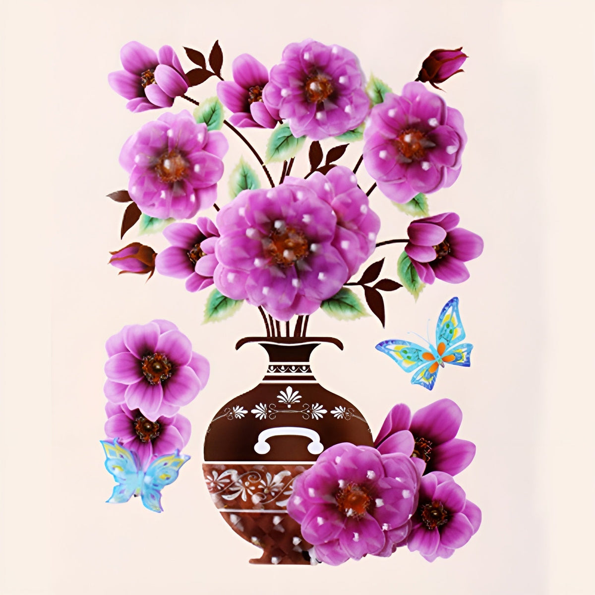 FloralSticker 2+2 GRATIS: Elegant Hus Indretning Selv Klæbende Blomster Klistermærker