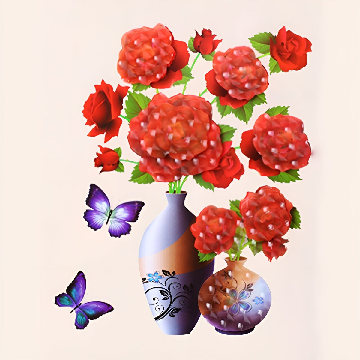 FloralSticker 2+2 GRATIS: Elegant Hus Indretning Selv Klæbende Blomster Klistermærker