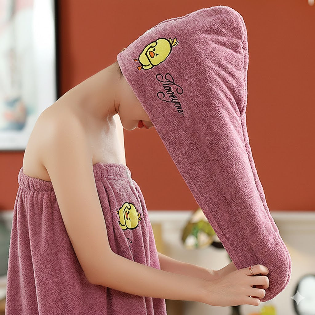 Icone™ HairTowel 1+1 GRATIS: Ultra-Blødt Hurtigtørrende Hårhåndklæde Til Nem Brusebad Pleje
