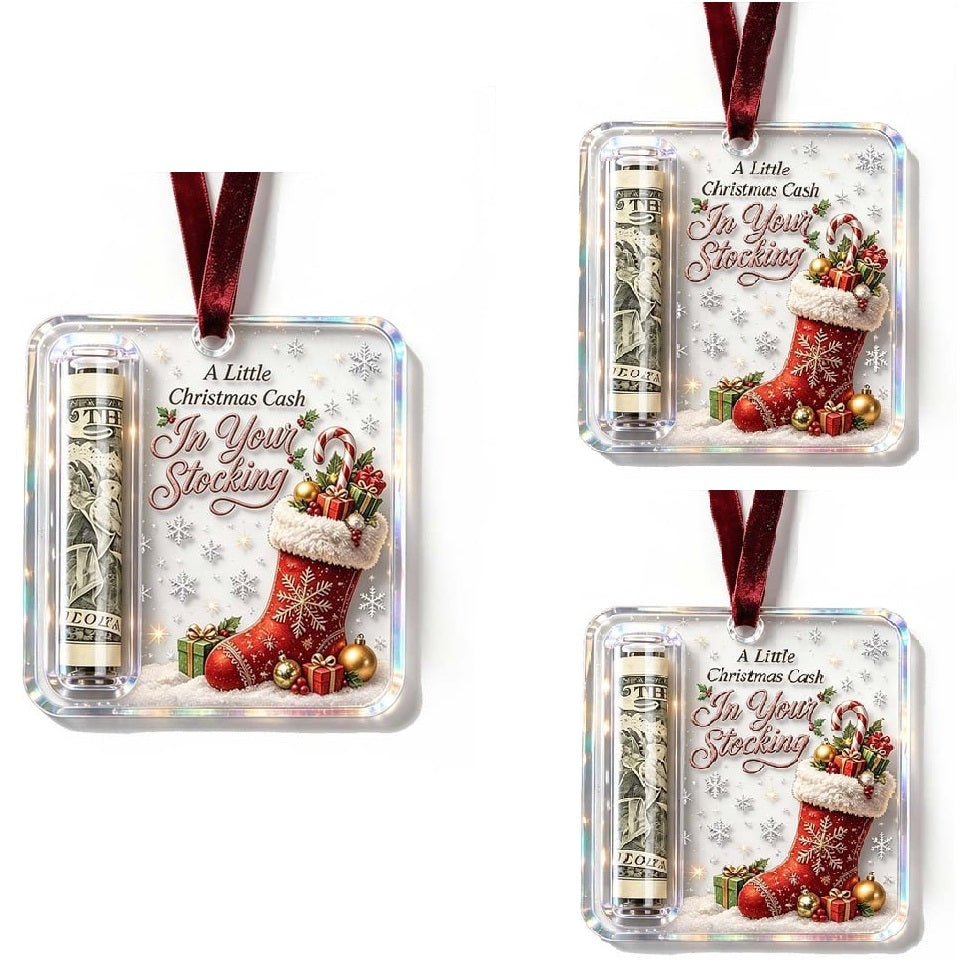 ChristmasCash 1+2 GRATIS - Dekorativ Akryl Julepengehænger Ornament