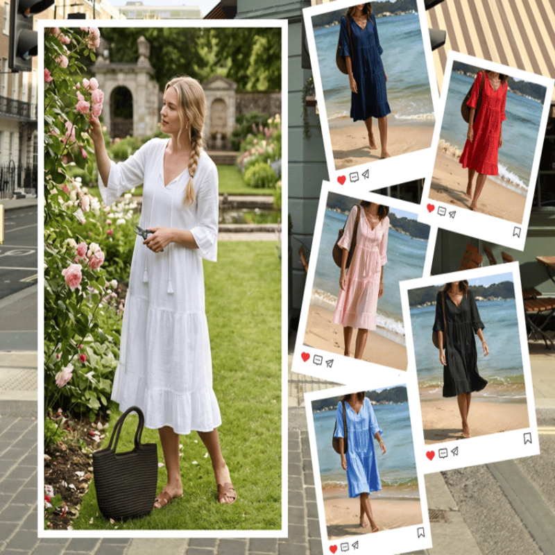 Icone™ FashionDress: Sommer Casual Løs Fit Modekjole til Kvinder