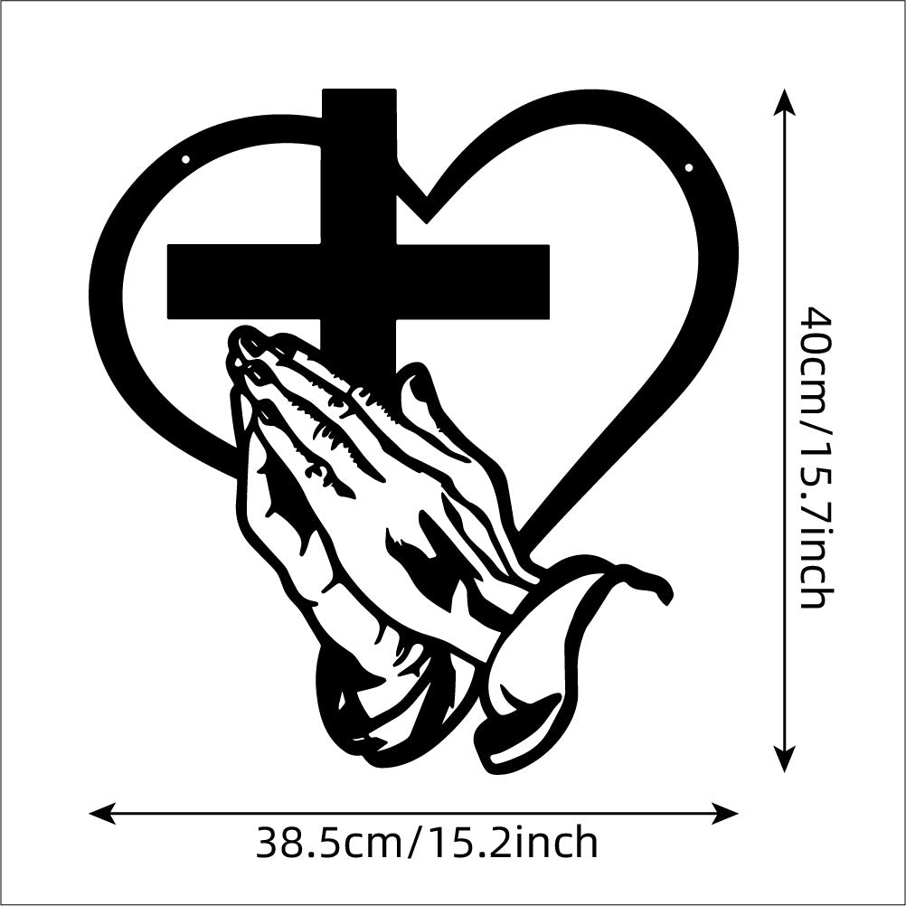 SpiritualDecor - Elegant Hjem Hængende Kors Hjerte Åndelig Dekoration