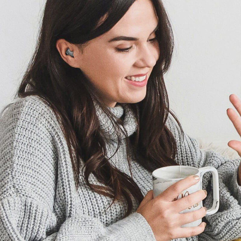 Trådløse Bluetooth-øretelefoner med støjreduktion og genopladeligt etui
