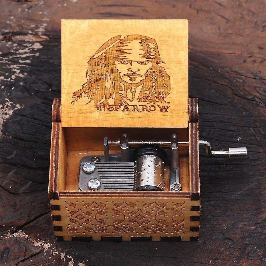 MusicBox - Hand Håndsving Træ Spilledåse